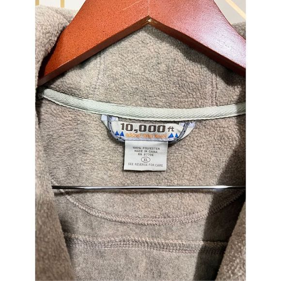 10,000 Ft Above Sea Level Women's Fleece Collared Cardigan Tan/Light Brown Sz XL - Picture 4 of 6